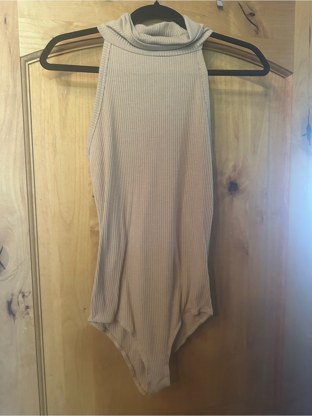 La Hearts Ribbed Turtle Neck Bodysuit Tank Top